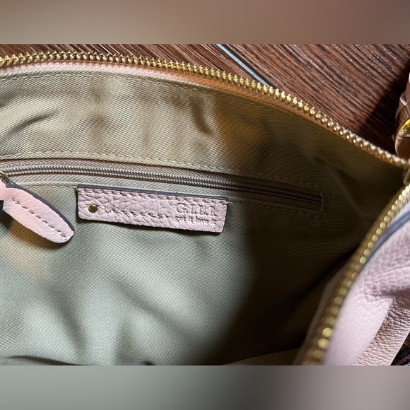 NWOT G.I.L.I. Leather Tassel Pouch. Blush pink. - Picture 6 of 11